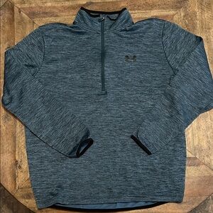 Under Armour Men's Charcoal Quarter-Zip Jacket Teal and Black Medium